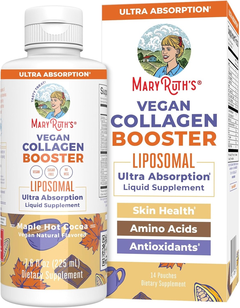 MaryRuth Organics Collagen Booster Liposomal, Sugar Free, Liquid Collagen Booster עם ויטמין C, ויטמין E, Zinc, Copper & Silica, Skin Care & Joint Support Supplement, Non-GMO, 7.6 Fl Oz Oz, 7.6 Fl Oz Oz, , Znc, Copper & Silica, Skin Care & Joint Support Supplement, Vegan, Non-GMO, 7.6 Fl Oz Oz, 7.6 Fl Oz, 7.6 Fl Oz, 7.6 Fl Oz, 7.6