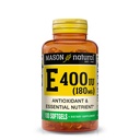 MASON NATURAL Vitamin E, 180 mg (400 IU), Daily Dietary Supplement with Essential Nutrient for Overall Wellness, 100 Softgels (Pack of 1)