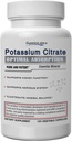 Superior Labs Potassium Citrate 100 mg, Pure Non-GMO Electrolyte Mineral, Additive-Free, Kidney Stone ' pH Support, Muscle Cramp Relief, Heart ' Nerve Function, Alkalizing Balance, 120 Veg Caps