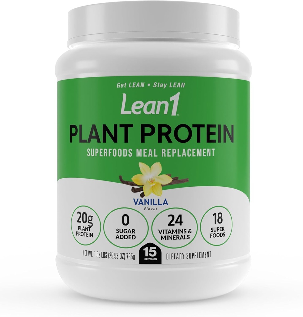 Lep1 Plant Protein Powder, Thay thế bữa ăn, Vanilla Flavor, Clean Protin, 15 phụng sự