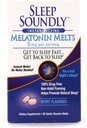 Spánek Soundly Melatonin Roztaví 5 mg Berry Flavor, Noční čas Spící pomůcka pro dospělé, Rychle působící Spící Formule, 60 Počet, Bílá