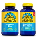 Nature's Life Nourishing Monolaurin 1000mg 250ct and Protecting Zinc Picolinate 30mg 250ct - Gut Health and Immune Support Supplements - Monolaurin from Raw Coconuts, Chelated Zinc - 60-Day Guarantee