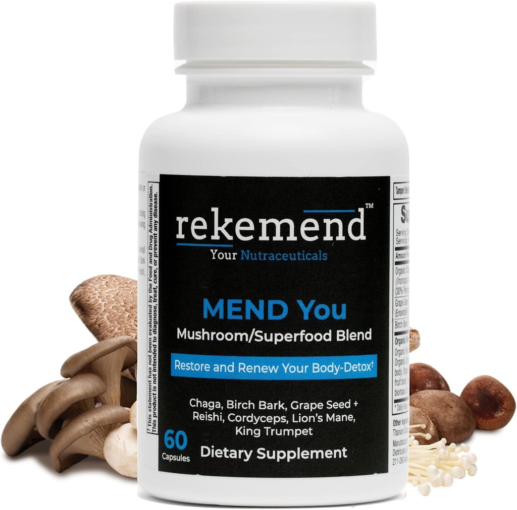 Lions Mane dodatek s Cordyceps, Chaga & Reishi Houbové Extrakty - 60 Kapsle