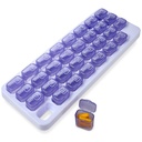 Aylıq Pill Organizer - 31 Day Pill Ətraflı İctimai Növbətlər Pods, Portulyator Pill Case Box və Travel üçün Daily Medicine və Vitaminlər üçün Sahibi, Purple
