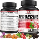 Berberine HCl, 150 kapsul - Plus Ceylon Cimet, Kurkuma, Milk Thistle, Artichoke, Black Pepper, Berberine HCI Root Supplements tablete - Imunski sistem