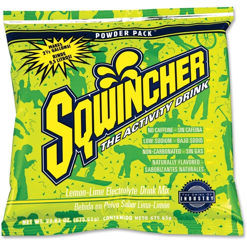 Sqwincher Powder Pack | Lemon-Lime Flavored | Low Calorie | Low Sodium | Electrolyte Replenishment Hydration Drink Mix | Just Add to 2.5 Galons of Water | 23.83 oz Packet (Pack of 32)