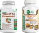 Biologische Kokosolie en Kurkuma Curcumin, Ginger Capsules Bundle!
