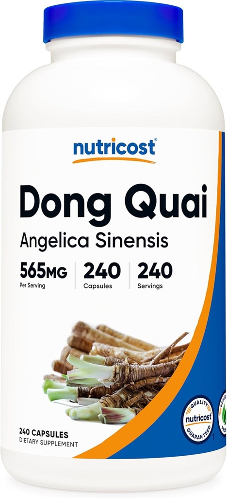 Nutricost Dong Quai 565mg, 240 kapsler (Angelica Sinensis) - Vegetariske Caps, Ikke-GMO, Glutenfri