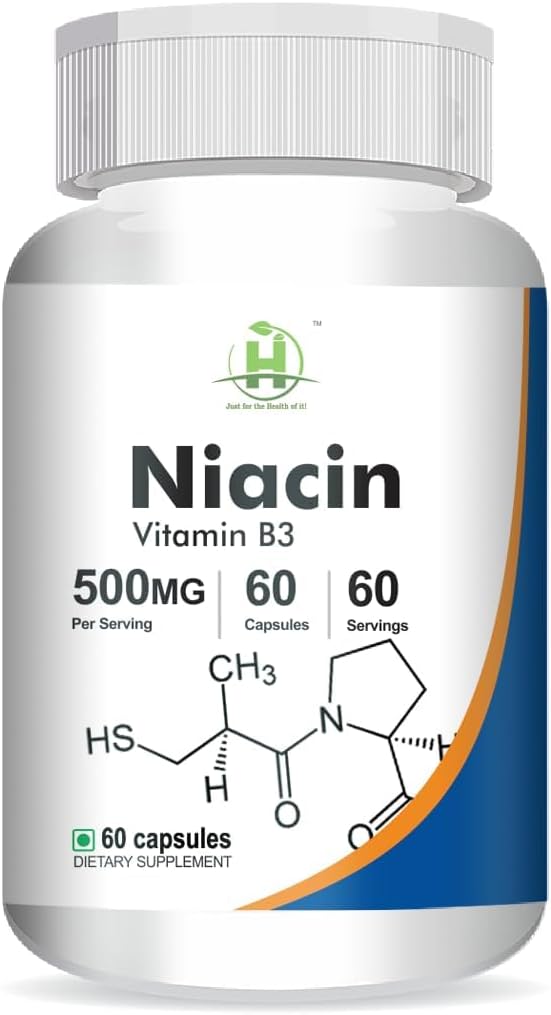 Generic Niacin (B3 vitamīns) 500mg Enerģijas līmeņi 