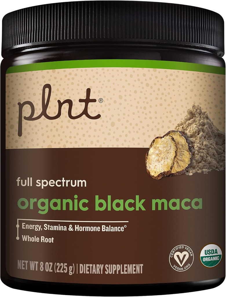 Органический черный порошок Maca Full Spectrum - поддерживает энергию, статмину и гормональный баланс (8 унций / 45 порций)