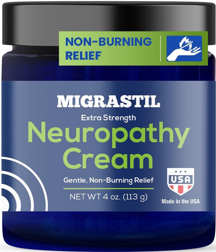 Basic Vigor Migrastil Extra Strength Soothing Cream for Feet, Legs, and Hands - Cooling Comfort Formula. Made in The USA. Vegan and Cruelty-Free, Non-Greasy, Gentle, Non-Burning (4 oz.)