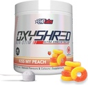 EHP Labs OxyShred Non Stimulant Pre Workout Powder - Stim Free Pre Workout, Caffeina Free Preworkout per Uomini & Donne con L Glutamina & Acetyl L Carnitina - Peach, 60 Serve