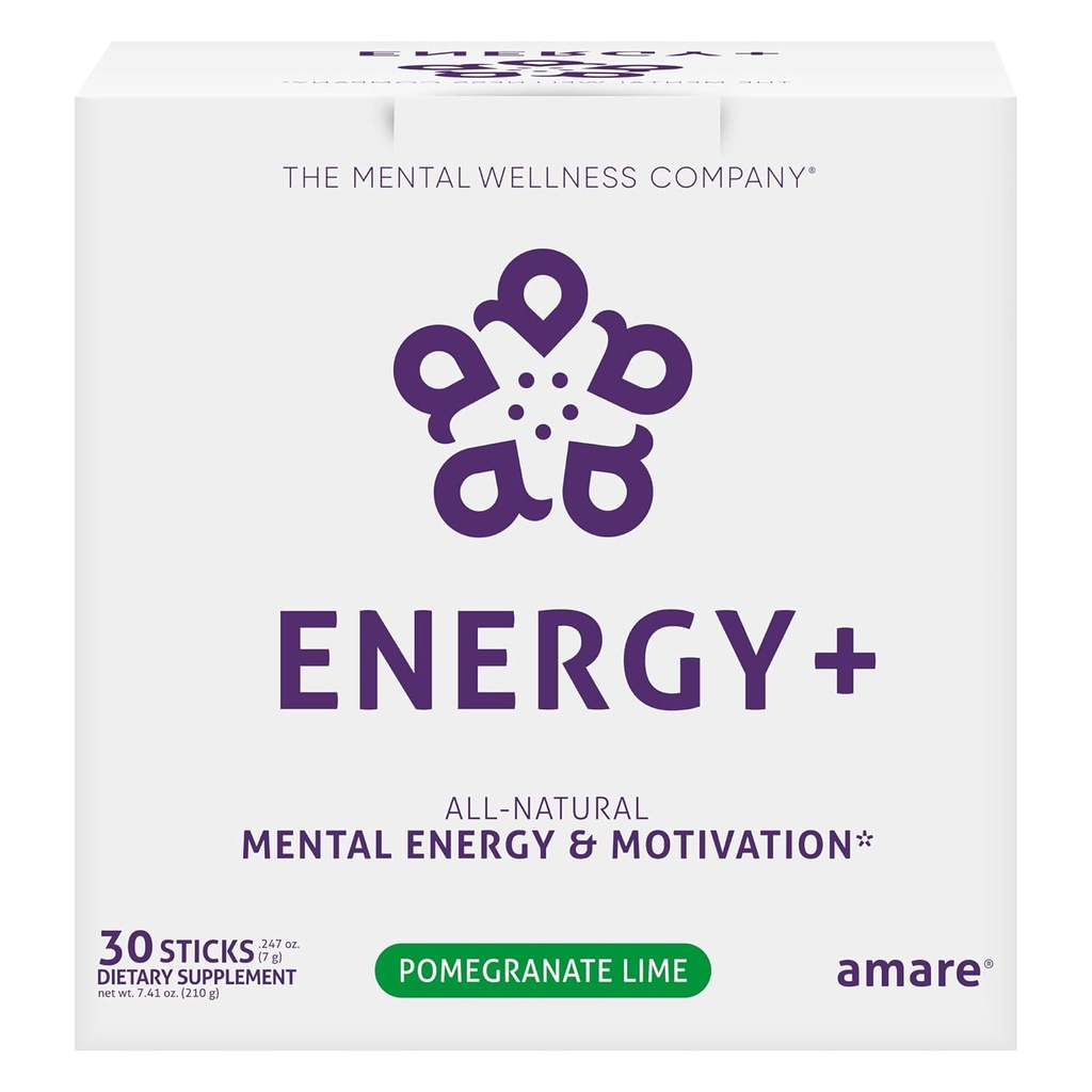 Energie+ Plant-based Mental Energy & Motivation Drink, Pomegrate Lime, 30 Sticks