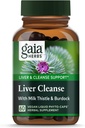 Gaia Herbs Liver Cleanse - Liver Health Support Milk Butle, Burdock, Turmeric, Dandelion & More * - 60 Vegan Liquid Phyto-Caps (30 Xidmət)