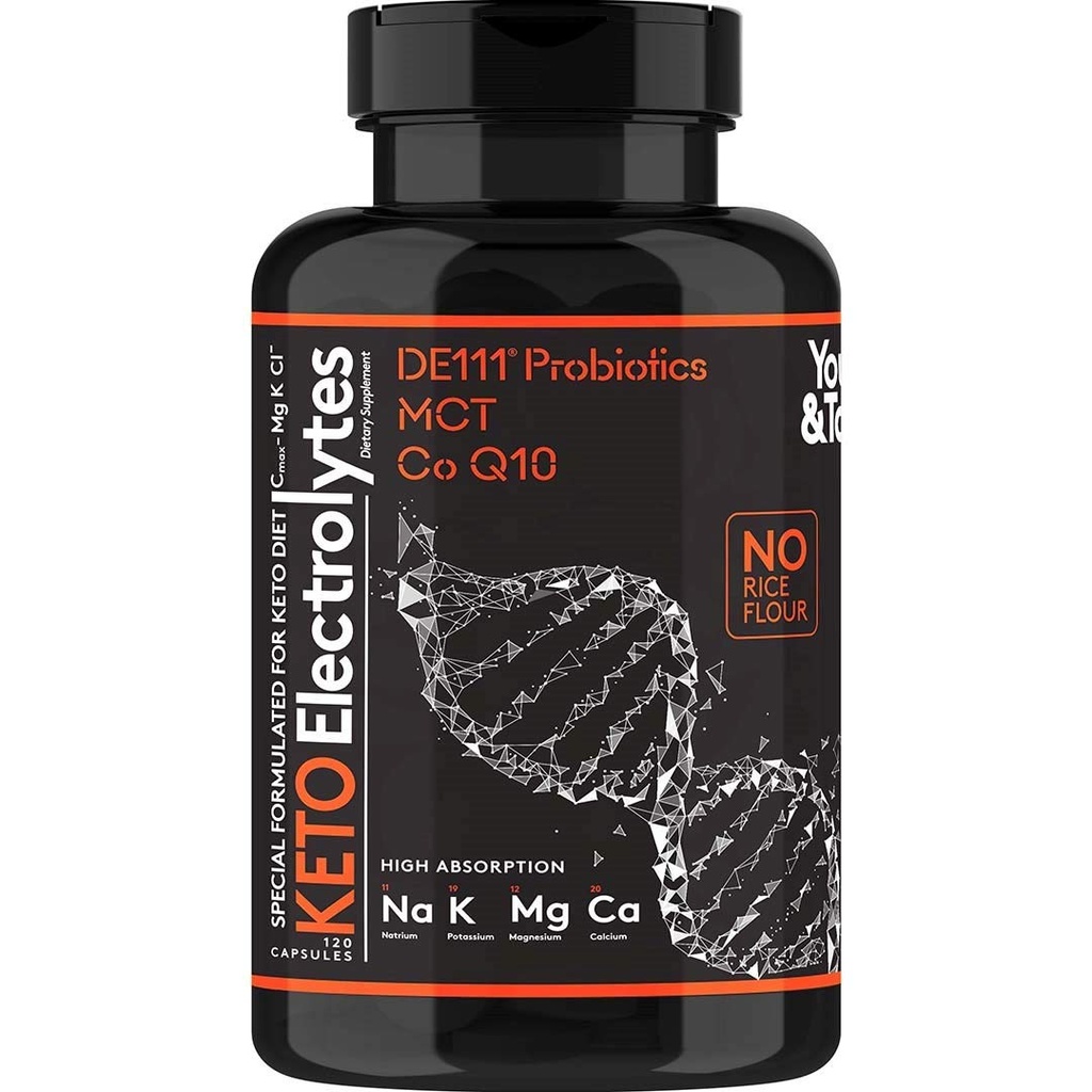 Keto Electrolyte Capsules with MCT, Magnesium, Potassium & Zinc – Probiotics, CoQ10 & Vitamin D3 for Hydration, Energy, Fasting Support, Low Carb & Carnivore Diets – 120 Unflavored Pills