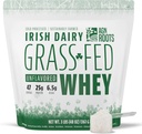 AGN Roots Grass Fed Whey Protein Powder Isolate - Unflavored - Pasture에서 인증 된 전체 생활 - Greener World - ASPCA 등록 브랜드 목록 - Informed-Sport - 3lbs