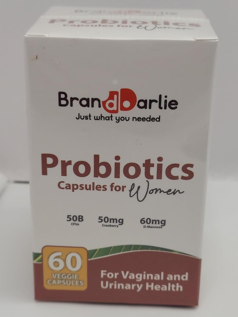 Probiotics Capsules for Women – 50 Billion CFUs with Cranberry & D-Mannose for Vaginal and Urinary Health – 60 Veggie Capsules
