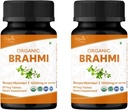 Brahmi 120 Tablets – USDA Organic Bacopa Monnieri Supplement – Supports Focus, Calm &amp; Memory – Herbal Nootropic* - Pack of 2