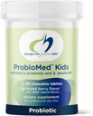 Dissenys per a salut Probiomoed T Chewable Probiotic - 10b CFU Gut i Imne suport per a Nens - Lactobacillus, Bifidobacterium + Saccharomys boulari - Deliciosa Berry Flavor (30 taules)