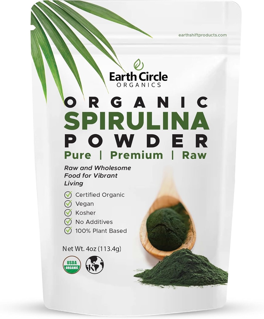Spirulina Powder, Kosher, Rawsher, Raw i No-Iradied  danka Pure Vegan Protein jevocoum, High a Amino Acids i antioxids - 4 Ounce