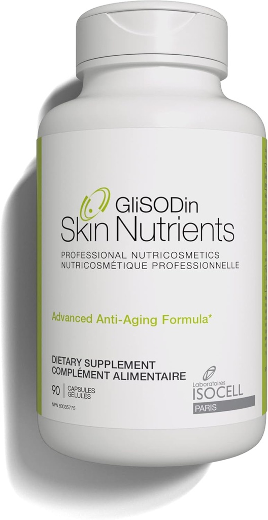GliSODin Anti-Aging – Suplementos de piel basados en GliSODin® y hidratantes Ingredientes - Probada clínicamente para ayudar a alcanzar más habilidad radiante y mejorar la apariencia de las arrugas - 90 cápsulas