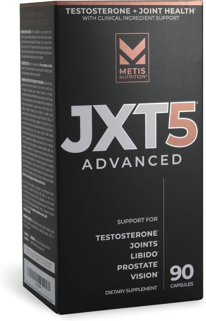 JXT5 felles helse - 5-i-1 menns helse supplement til libido, prostate og visjon - Test boost, felles støtte og forbedre energi (90 kapsler)