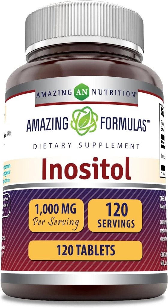 Incredibile Formulas Inositol Tablets Supplemento | 1000 Mg per Serving | Vitamina B8 | Non OGM | Gluten-Free Made in USA (1 Pack, 120 Count)
