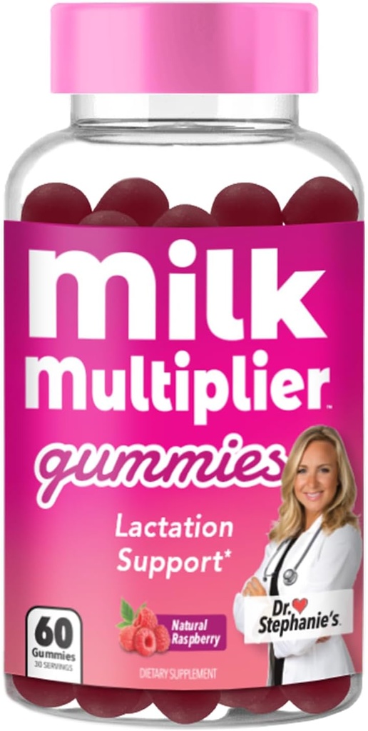 Dr. Stephanie's Milk Multiplier Lactation Support Gummis - Fenugreek Free Breastfeeding Supplement for Milk Supply Erhöhe - mit Milchdistel, Fennel Seed, Alfafa - Postpartum & Nursing Essentials