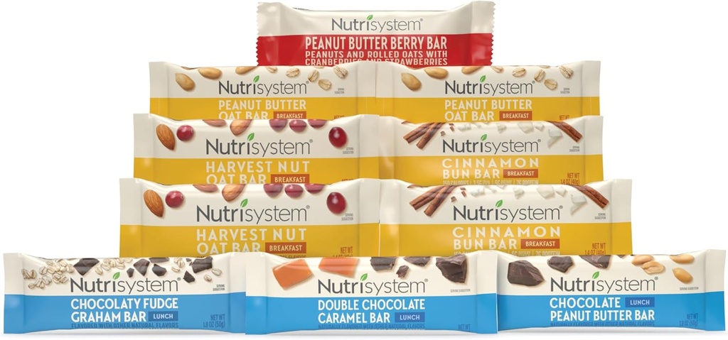 Nutrisystem® Frühstücks- und Lunch-Bar-Sortenpaket, hilft Gewichtsverlust zu unterstützen - 10 Count