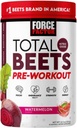 FORCE FACTOR Total Beets Pre-Workout Polvere per aumentare l'energia e l'eccedenza, aumentare la resistenza, e migliorare il flusso sanguigno e pompe, Nitric Oxide Supplement con polvere di radice di barbabietola, anguria, 30 Serve