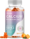Gume de zinc de calciu Magneziu cu vitamina D3 & K2 - absorbţie crescută potenţială -60 Gume portocalii aromate.