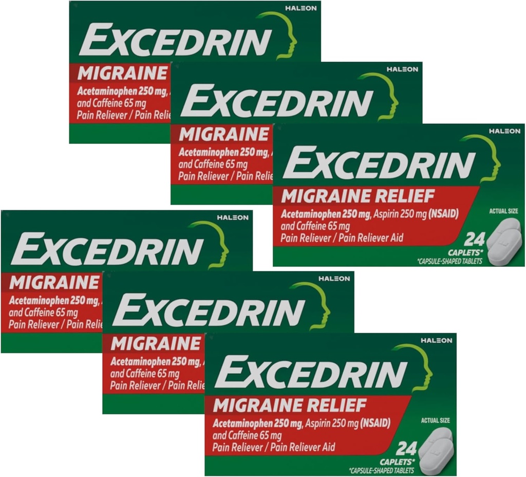 Excedrin Migraine Relief Медикамент, 24 каплети (Pack of 6)