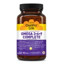 Country Life Omega 3-6-9 Complete Supplement - 1,534mg Omega Fatty Acids - Supports Cardiovascular, Brain, Skin & Immune Health - Certified Gluten Free, Non-GMO - 90 Softgels
