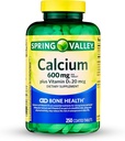 Spring-Valley kalsium Supplement-Calcium 600 mg med vitamin d3 for sterkere ben helse-250 tabletter