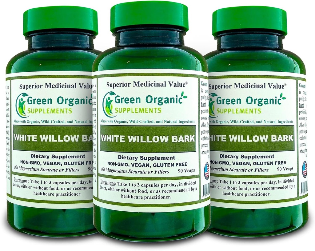 White Willow Bark Capsules | 710mg | 90 Veg Caps Dolore - White Willow Bark Extract | Vegan, Non GMO & Gluten Free | Anti-infiammatorio | Supporta funzione congiunta (Pack of 3)