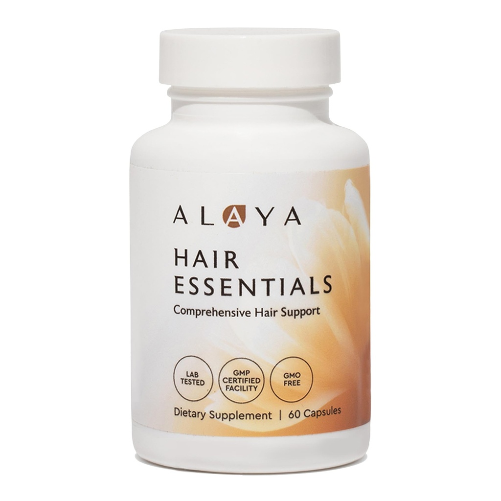 Alaya Hair Essentials - Hair Supplement with Biotin, Keratin, Folate, Vitamin B12, B6 - Lab Tested - Gluten Free - 30 Day Supply