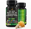 IGNIX Dietary Supplement with Sea Moss, Black Seed Oil, Ashwagandha, and Burdock Round 100m, Burdock Root 10000mg.