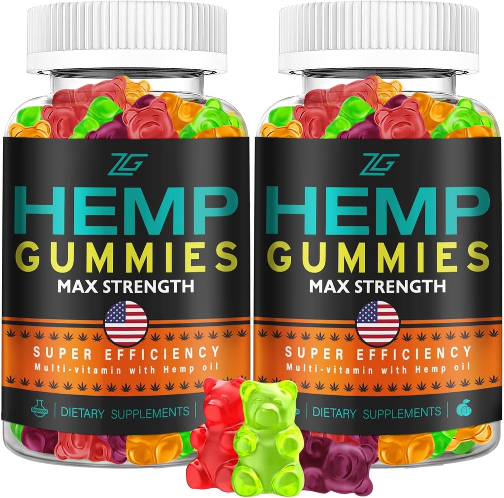 Canapa Gummies Advanced Extra Strength for Rеstful Nap - (2 Pack) Pure High Potency Organic Hemp Oil Infused Big Bear Gummies - 100% Natural Hemp Gummy for Adults Apple