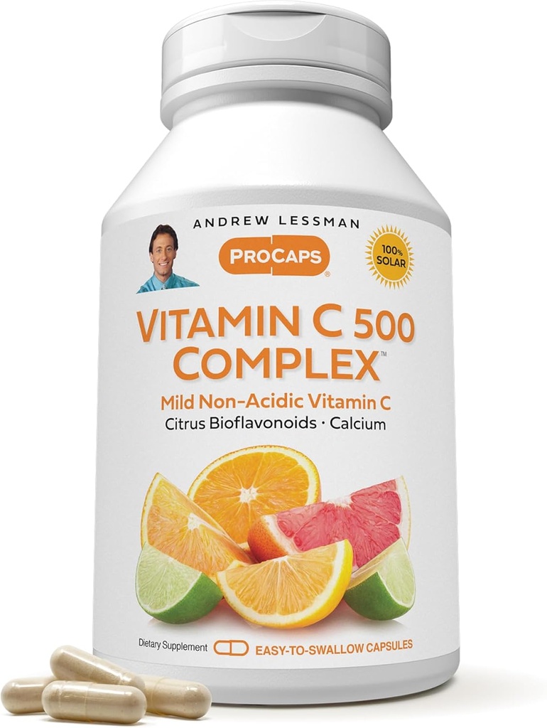 AndREW Actaminable C 500 complexes 180 Capsules - No-Acidtata C Plus Citrus Bioflavonoides per al sistema Imundane i suport contra l'anti-Oxidant, No Stomach Upset, Little Easy de Smote Capule