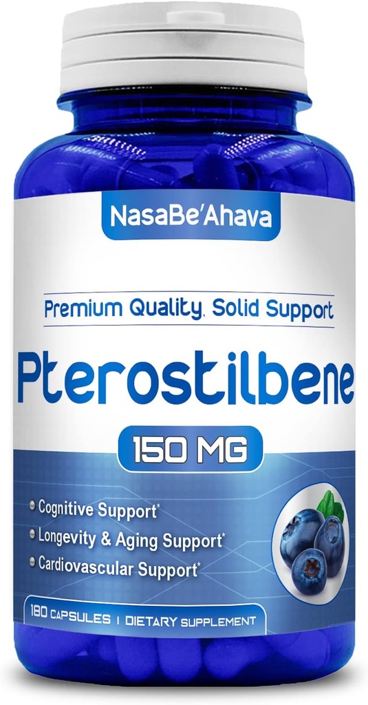 Extra forces Pterostilbene suplementari  Romania Veganly 150mg Pterostilne Capules ooxiding suplementari per a l'Imne i la implementació del cervell que va fer a l'estat (180 Days)