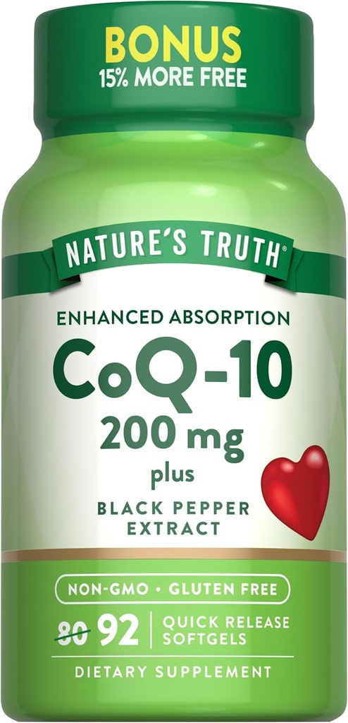 Nature's Truth CoQ10 200 mg Softgels . . 92 . . . . . .