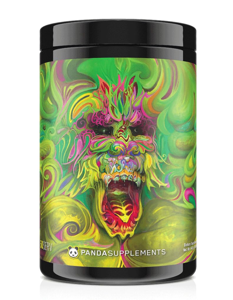 Underground Bio Labs™ Panda Supps: Rampage, Extreme Pre-Workout, High Stim, Maximum Pump, Focus, and Energy,(50 Servings) (Kiwi-Lychee-Pinapple Flavor AKA Goblin Juice)