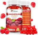 Magnesium Glycinat Gummi 600mg (Magnesium Malate 200mg), Extra K2 & D3, hohe Absorption Magnesium Ergänzung für Schlaf, Stress Relief, Nerve Unterstützung, Raspberry (60 Count)