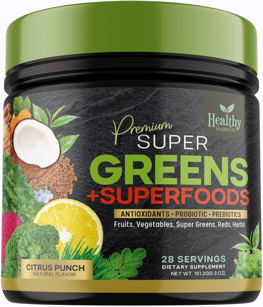 Rohelised Pulber Superfood Supplement - Super Green Reds Smoothie Segu Spirulina, Nisu Roht, Chlorella, Peet, Probiootikumid, Looduslikud Antioksüdandid - Vegan, Non-GMO - 28 Servings
