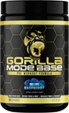 Gorilla Mind Base Pre Treenout - Nostaa typpioksidia Intense Focus & Drive Endurance Power - L-sitrulliini, L-tyrosiini, Betaiini, Alpha-GPC, kofeiini, Huperzine A - 360 grammaa (sininen vadelma)