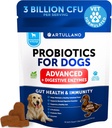 Probióticos para perros - Asistencia Gut Health, Itchy Skin, Alergías, Inmunity, Yeast Balance - Probióticos para perros y enzimas digestivas con prebióticos - Reducir la diarrea, Gas - 70 Chews probióticos para perros