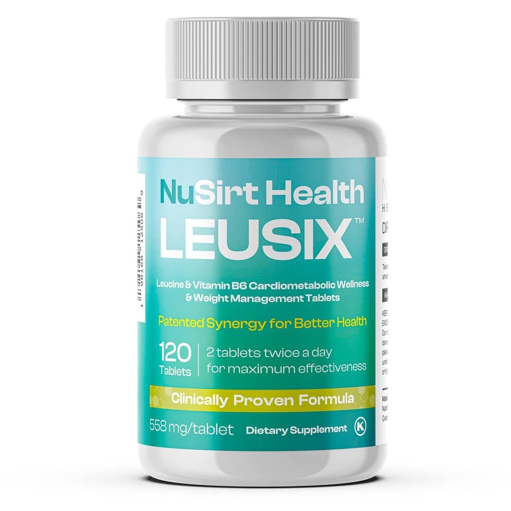 LEUSIX Weight Management Supplement – Patented Leucine + Vitamin B6 Formula – Supports Metabolism, Fat Utilization & Lean Muscle – 120 Tablets (1-Month Supply)
