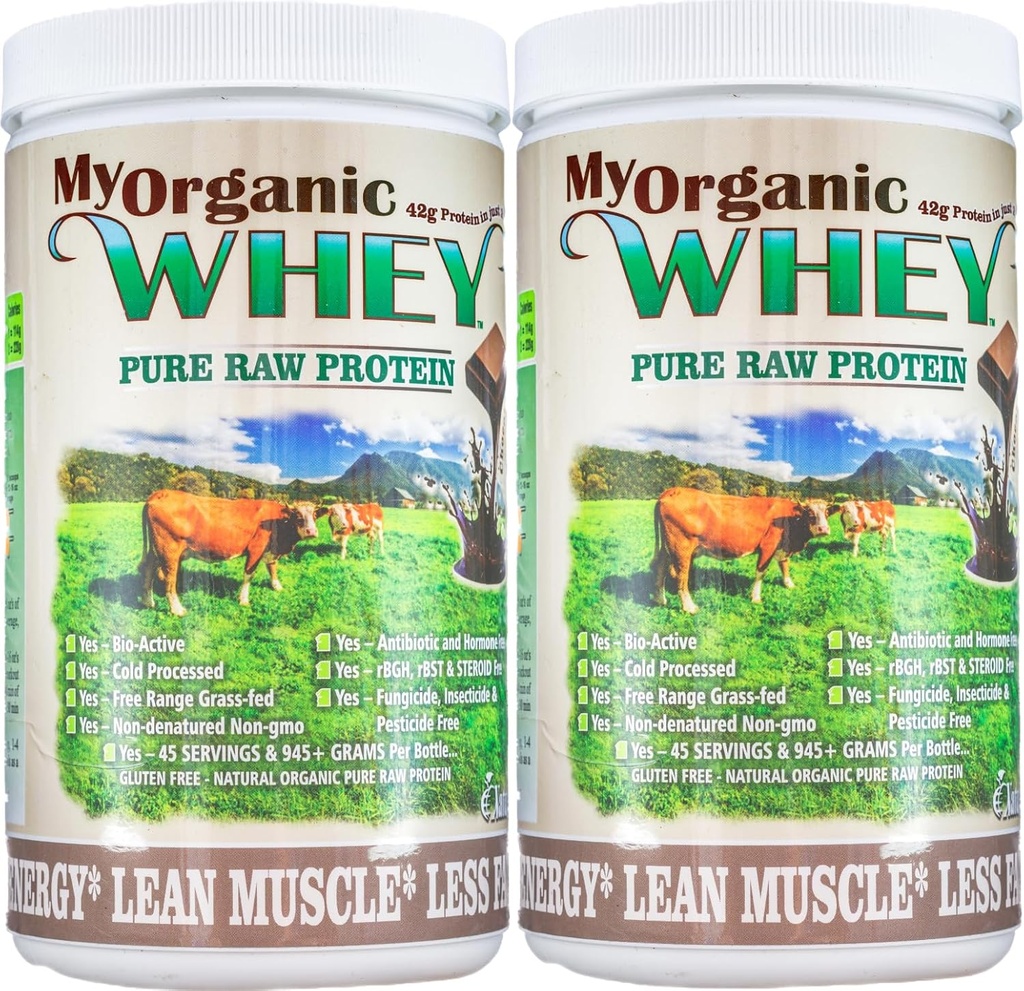Biologische Wei Proteïne Poeder Grass-Fed Cold Process Grade-A Milk rBST Hormone-Free Chocolate Proteine Powder No Conservative Pure Wei Proteïne 42g Proteïne in slechts 2 Scoops (1 Pound 2 Pack, Chocolade)