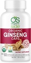 Ginseng 60 Cápsulas - Adaptogen para alívio de estresse, Energia Boost, Suporte imunológico - Certificado USDA Orgânico, Não-GMO, Vegan Supplement for Natural Wellness