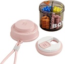 Pink Pill Box til kvinder purse, Lille Pill Box, Travel Pill Organizer, 4 rum til Pill Flasker, passer i Pocket, Håndtaske Pill Organizer, Travel Pill case (Pink)
